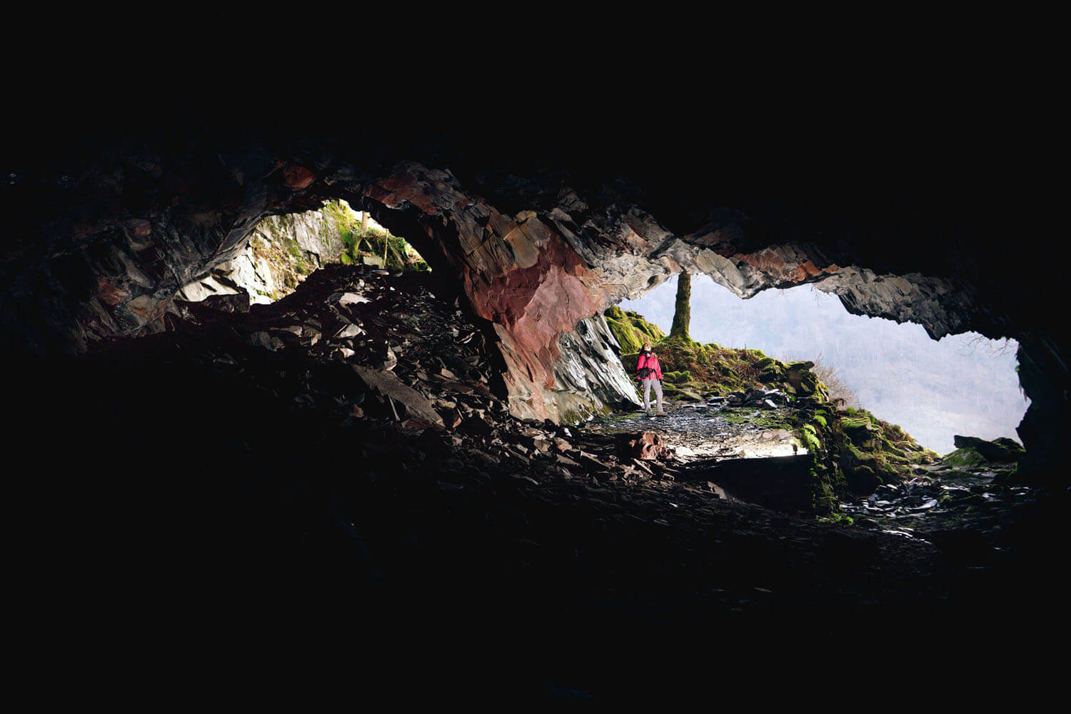 Vivienne Crow Exploring Millican Dalton cave with Mammut