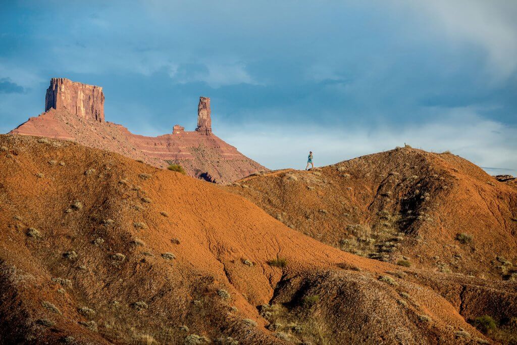 long distance runner in desert