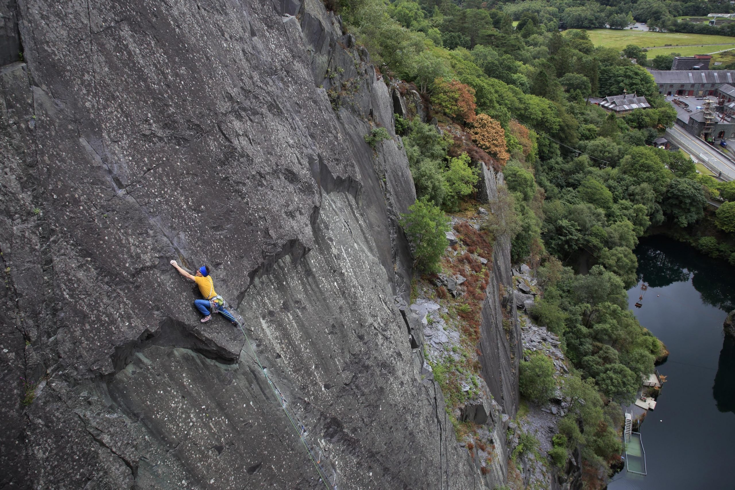 Climbing in the Llanberis slate quarries
