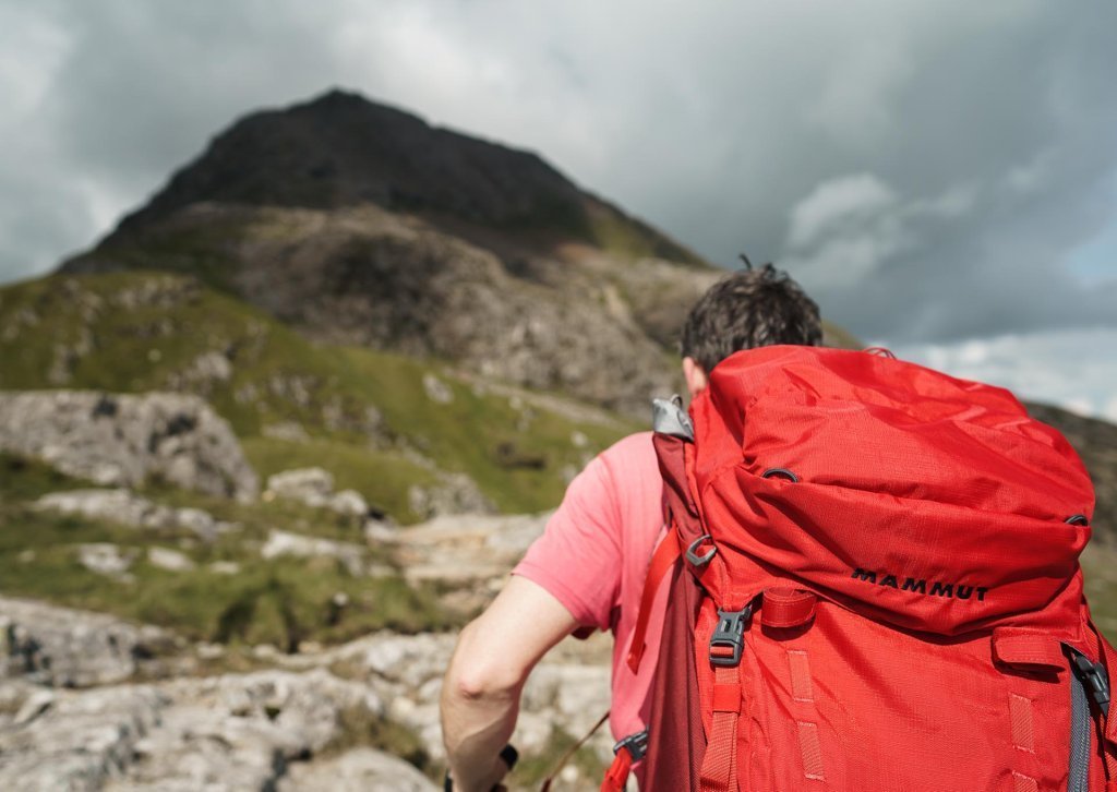 Walking up mount Snowdon with Mammut bag